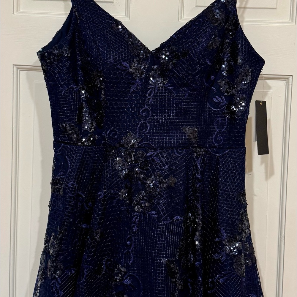 City Studio Navy Sequin Dress